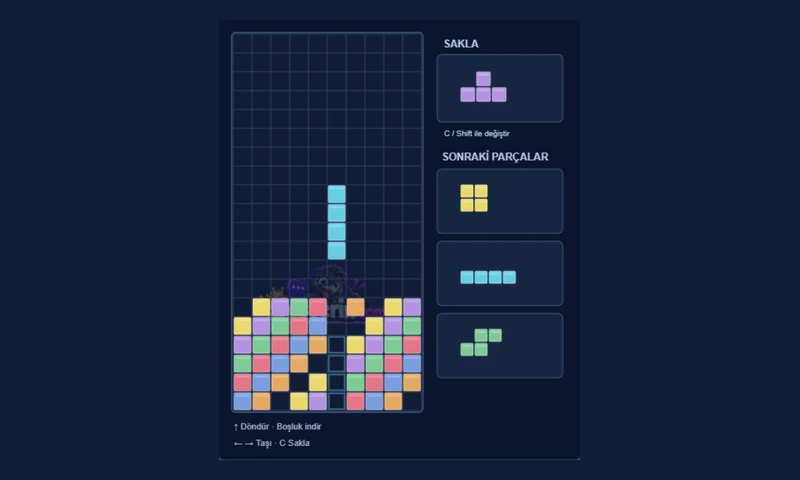 Klasik Tetris oyun görünümü