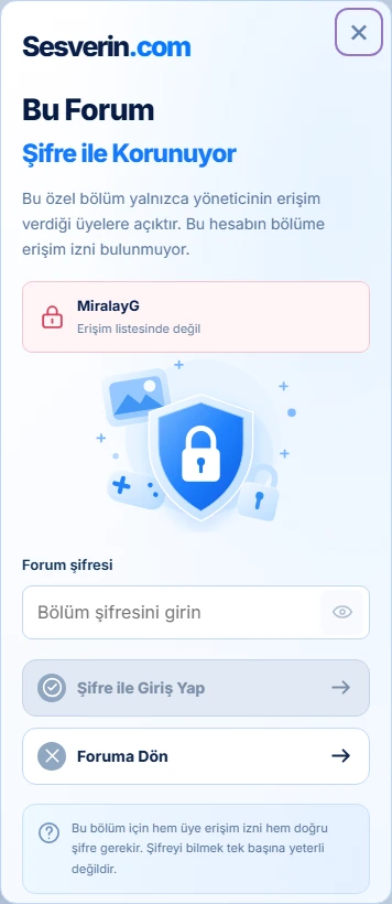 Forum erişimi: mobilde izinsiz üye uyarısı